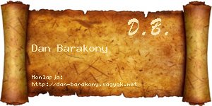 Dan Barakony névjegykártya